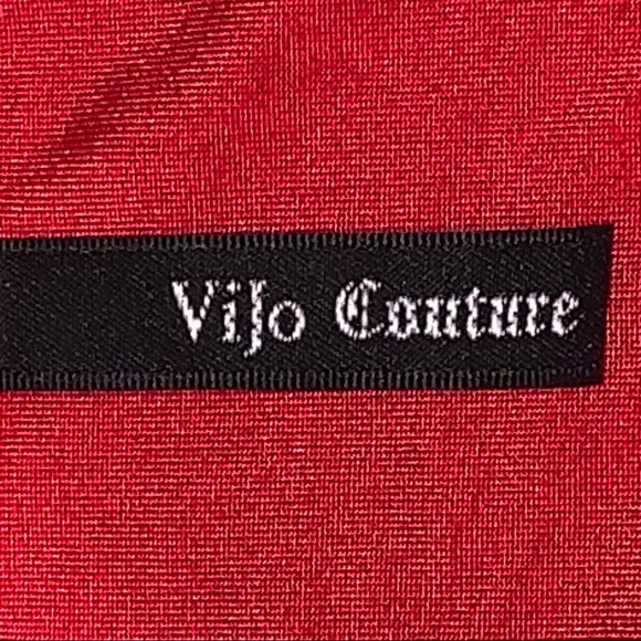 VIJO COUTURE Plunging Neck, Twist Front Party Dress - Picture 8 of 10